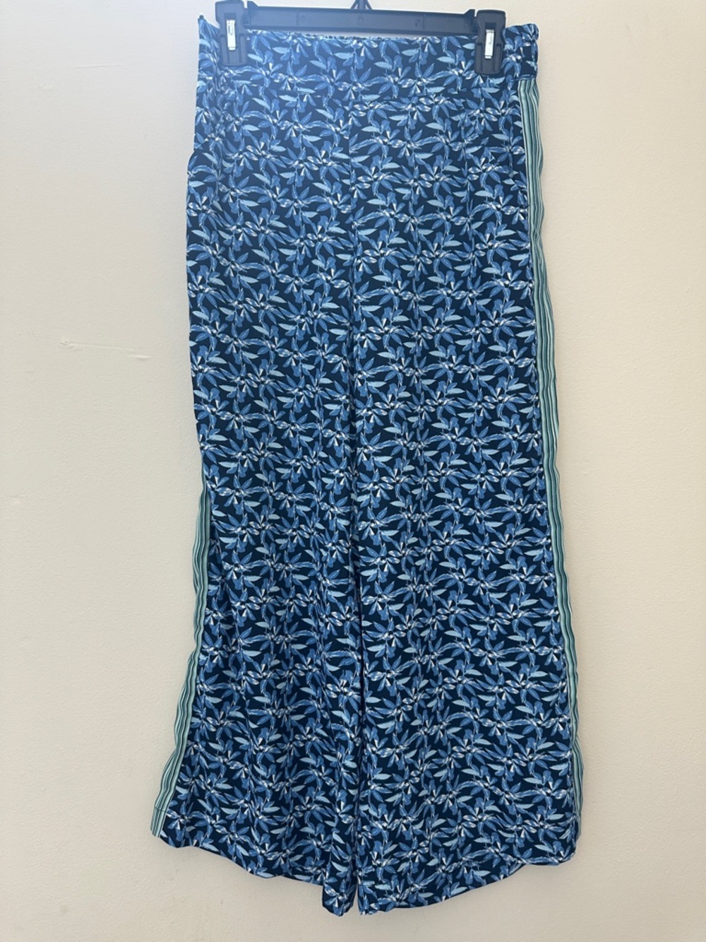 Max Studio Blue Floral Swim Coverup with Aqua Side Stripes